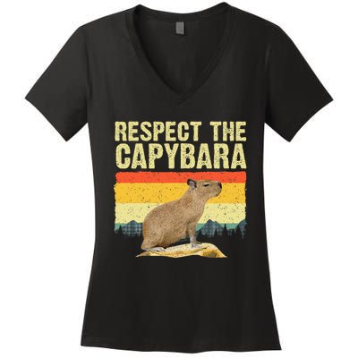 Capybara Art For Women Rodent Animal Lover Capybara Women's V-Neck T-Shirt