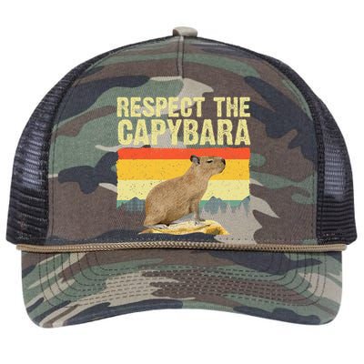 Capybara Art For Women Rodent Animal Lover Capybara Retro Rope Trucker Hat Cap