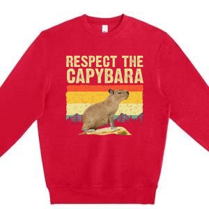 Capybara Art For Women Rodent Animal Lover Capybara Premium Crewneck Sweatshirt