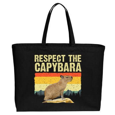 Capybara Art For Women Rodent Animal Lover Capybara Cotton Canvas Jumbo Tote