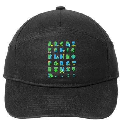 Cute Alphabet Funny Earth Day ABC Alphabet Teacher Students 7-Panel Snapback Hat