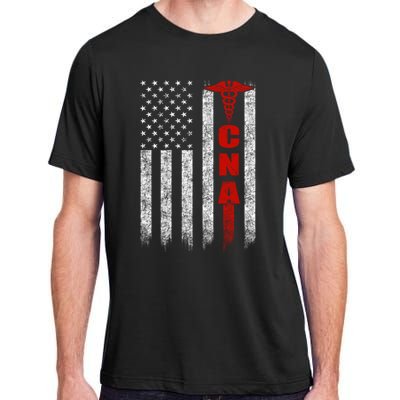 Cna American Flag Patriotic Pride Nurse Gift Adult ChromaSoft Performance T-Shirt