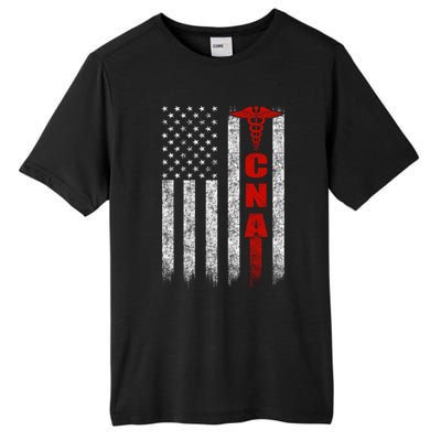 Cna American Flag Patriotic Pride Nurse Gift Tall Fusion ChromaSoft Performance T-Shirt