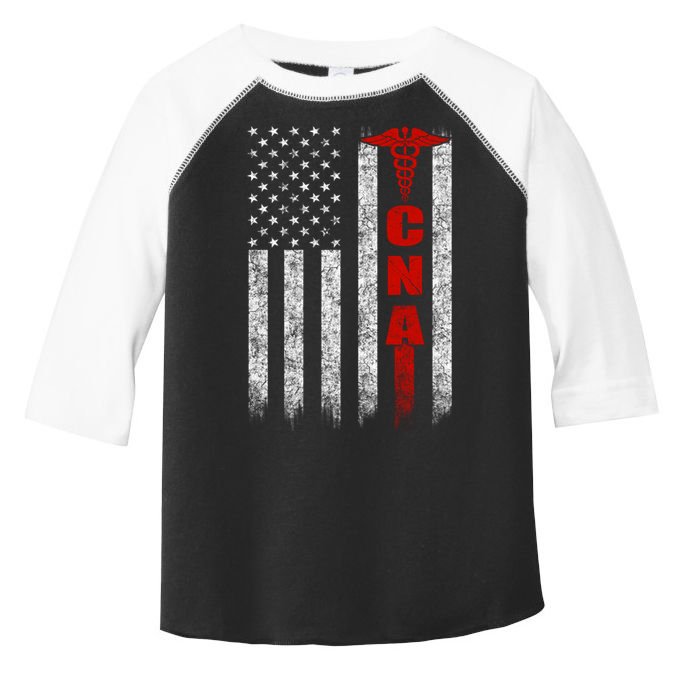 Cna American Flag Patriotic Pride Nurse Gift Toddler Fine Jersey T-Shirt
