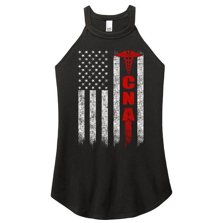 Cna American Flag Patriotic Pride Nurse Gift Women's Perfect Tri Rocker Tank