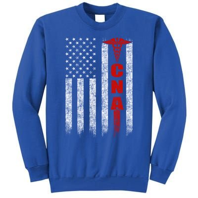 Cna American Flag Patriotic Pride Nurse Gift Tall Sweatshirt