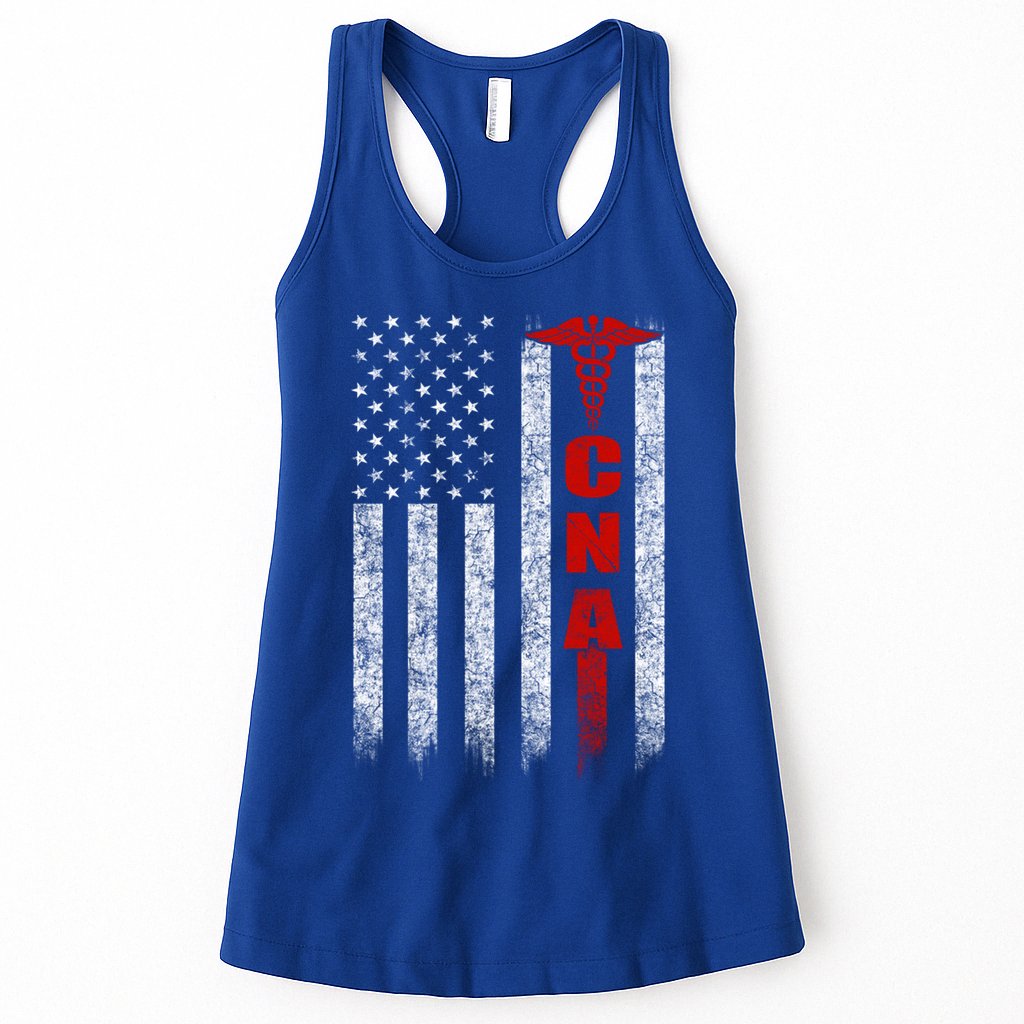 Cna American Flag Patriotic Pride Nurse Gift Womens Tank Top
