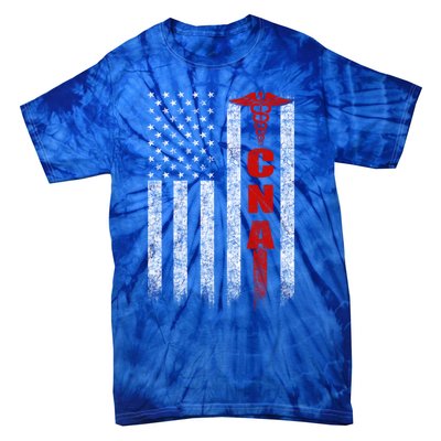 Cna American Flag Patriotic Pride Nurse Gift Tie-Dye T-Shirt