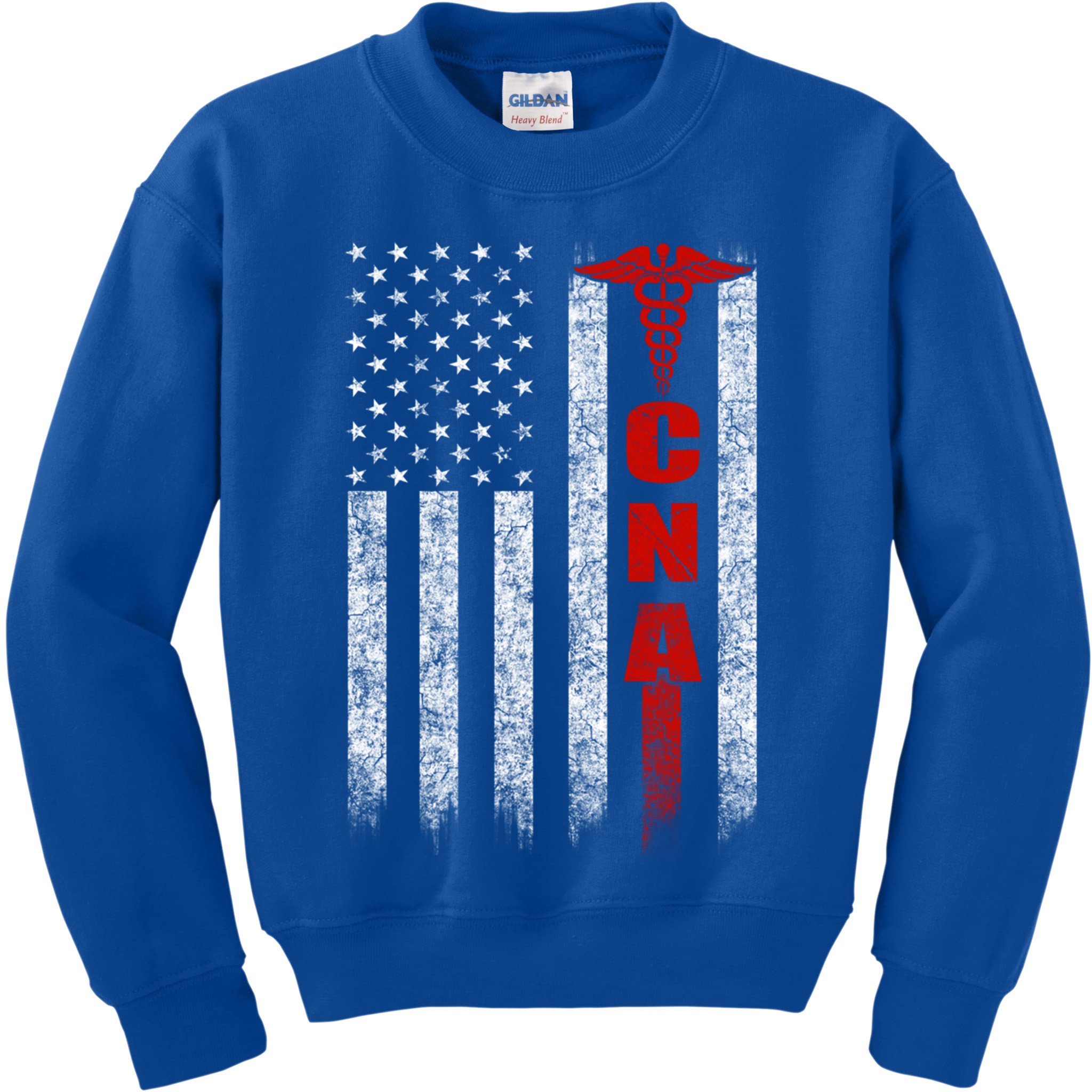Cna American Flag Patriotic Pride Nurse Gift Kids Sweatshirt