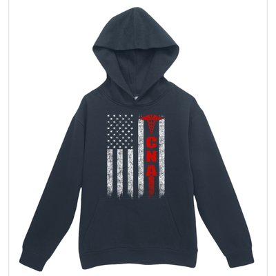 Cna American Flag Patriotic Pride Nurse Gift Urban Pullover Hoodie