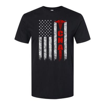 Cna American Flag Patriotic Pride Nurse Gift Softstyle CVC T-Shirt