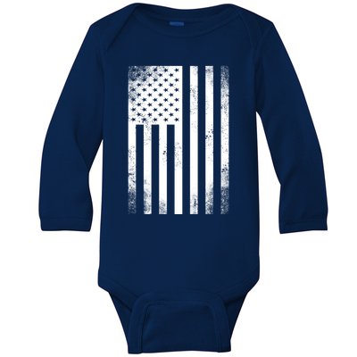 Camouflage American Flag Print Camo Military Tactical Funny Gift Meaningful Gift Baby Long Sleeve Bodysuit