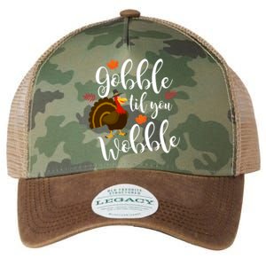 Cute And Funny Gobble Til You Wobble Thanksgiving Turkey Cool Gift Legacy Tie Dye Trucker Hat