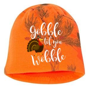 Cute And Funny Gobble Til You Wobble Thanksgiving Turkey Cool Gift Kati - Camo Knit Beanie