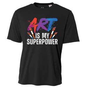 Cool Art For Art Teacher Artist Painter Superpower Cooling Performance Crew T-Shirt