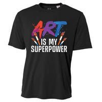 Cool Art For Art Teacher Artist Painter Superpower Cooling Performance Crew T-Shirt