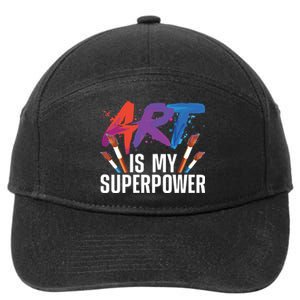 Cool Art For Art Teacher Artist Painter Superpower 7-Panel Snapback Hat