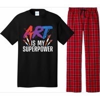 Cool Art For Art Teacher Artist Painter Superpower Pajama Set