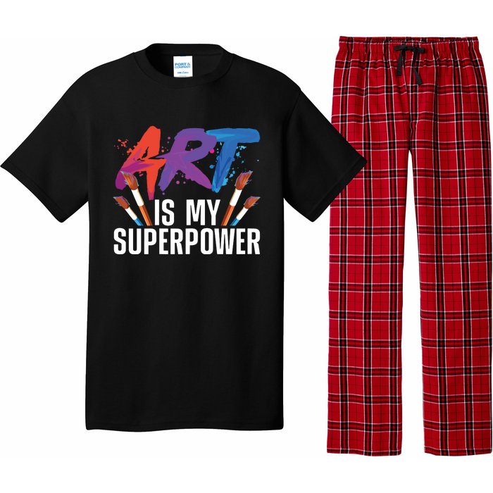 Cool Art For Art Teacher Artist Painter Superpower Pajama Set