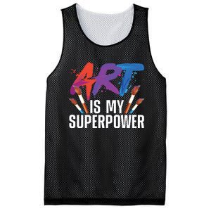 Cool Art For Art Teacher Artist Painter Superpower Mesh Reversible Basketball Jersey Tank