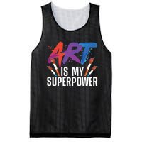 Cool Art For Art Teacher Artist Painter Superpower Mesh Reversible Basketball Jersey Tank