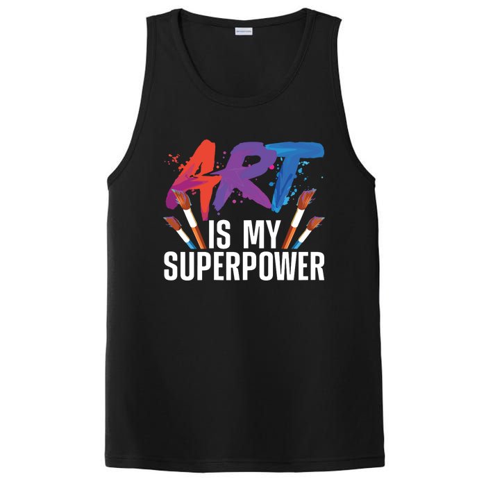 Cool Art For Art Teacher Artist Painter Superpower PosiCharge Competitor Tank