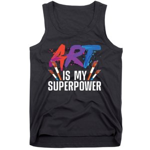 Cool Art For Art Teacher Artist Painter Superpower Tank Top