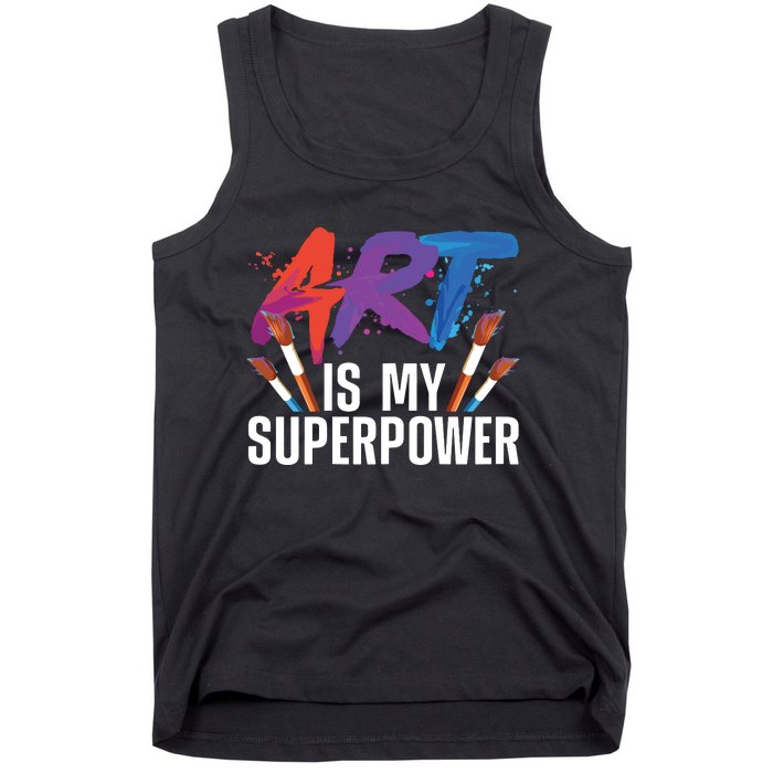 Cool Art For Art Teacher Artist Painter Superpower Tank Top