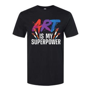 Cool Art For Art Teacher Artist Painter Superpower Softstyle CVC T-Shirt