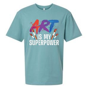 Cool Art For Art Teacher Artist Painter Superpower Sueded Cloud Jersey T-Shirt