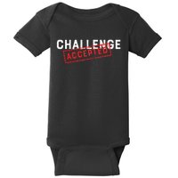 Challenge Accepted Funny Stamp Baby Bodysuit