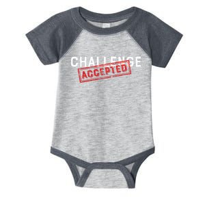 Challenge Accepted Funny Stamp Infant Baby Jersey Bodysuit