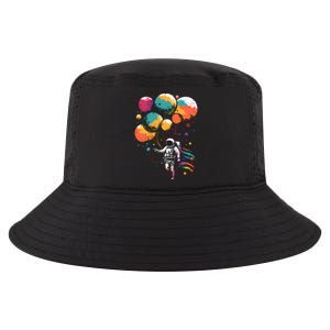 Cool Astronaut Flying With Balloon Planets Space Planets Gift Cool Comfort Performance Bucket Hat