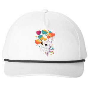 Cool Astronaut Flying With Balloon Planets Space Planets Gift Snapback Five-Panel Rope Hat