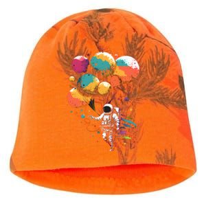 Cool Astronaut Flying With Balloon Planets Space Planets Gift Kati - Camo Knit Beanie