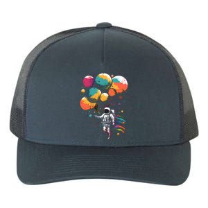 Cool Astronaut Flying With Balloon Planets Space Planets Gift Yupoong Adult 5-Panel Trucker Hat