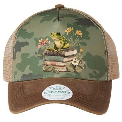 Cottagecore Aesthetic Frog Reading Book Mushroom Lover Legacy Tie Dye Trucker Hat