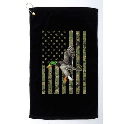 Camo American Flag Duck Hunting Goose Hunt Duck Hunter Gift Platinum Collection Golf Towel