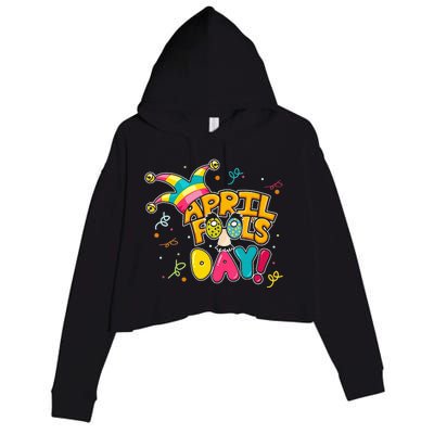 Colorful April Fool's Day Prank Funny Matching Crop Fleece Hoodie