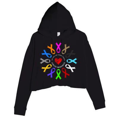 Cancer Awareness Fight Cancer Ribbon Crop Fleece Hoodie