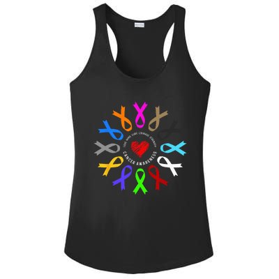 Cancer Awareness Fight Cancer Ribbon Ladies PosiCharge Competitor Racerback Tank