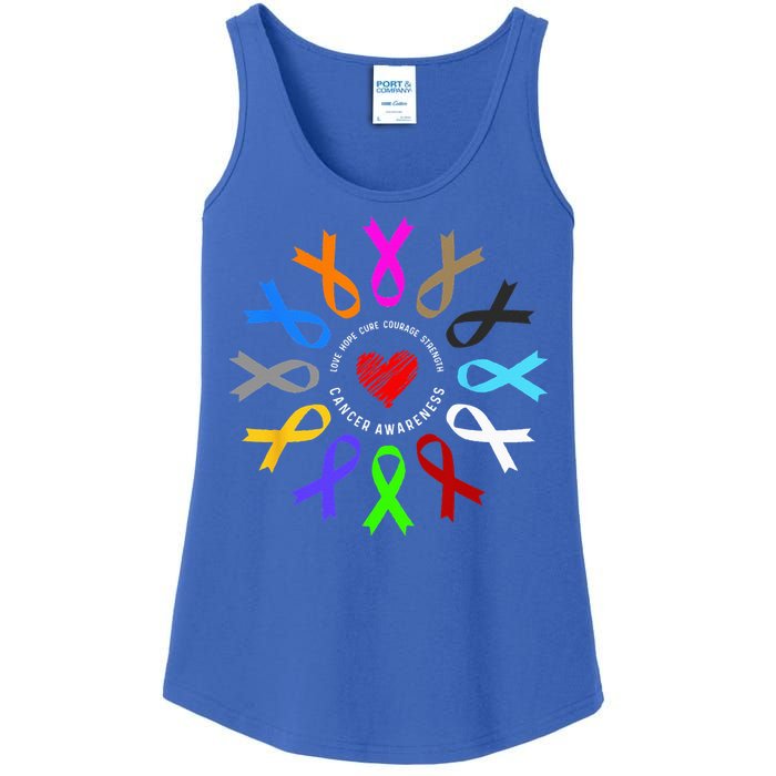 Cancer Awareness Fight Cancer Ribbon Ladies Essential Tank