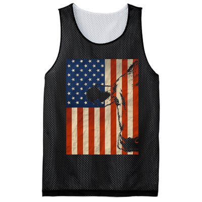 Cow American Flag Cattle Animal Lover Patriotic Gift Mesh Reversible Basketball Jersey Tank