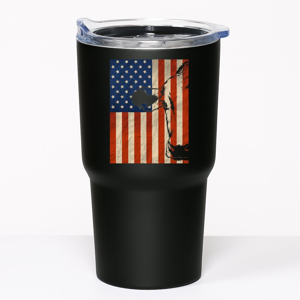 Cow American Flag Cattle Animal Lover Patriotic Gift Tumbler