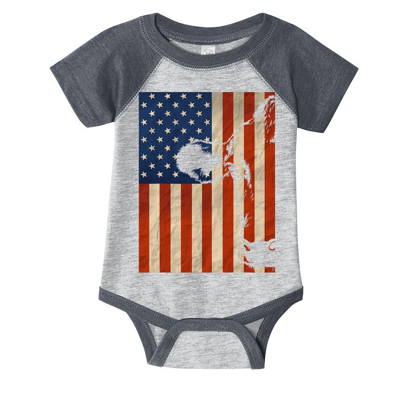 Cow American Flag Cattle Animal Lover Patriotic Gift Infant Baby Jersey Bodysuit