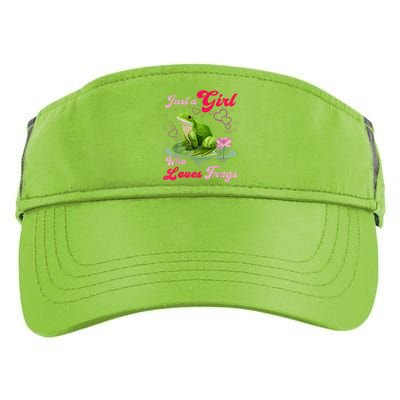 Cute And Funny Just A Girl Who Loves Frogs Adult Drive Performance Visor