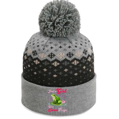 Cute And Funny Just A Girl Who Loves Frogs The Baniff Cuffed Pom Beanie