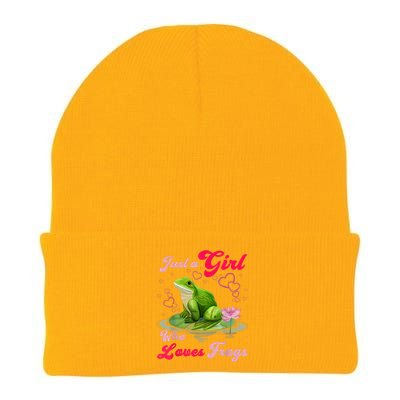 Cute And Funny Just A Girl Who Loves Frogs Knit Cap Winter Beanie