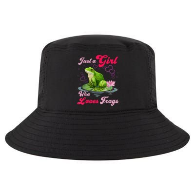 Cute And Funny Just A Girl Who Loves Frogs Cool Comfort Performance Bucket Hat