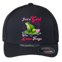 Cute And Funny Just A Girl Who Loves Frogs Flexfit Unipanel Trucker Cap